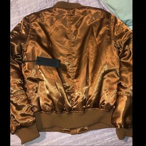 SOLD ON EBAY Copper Silk bomber jacket